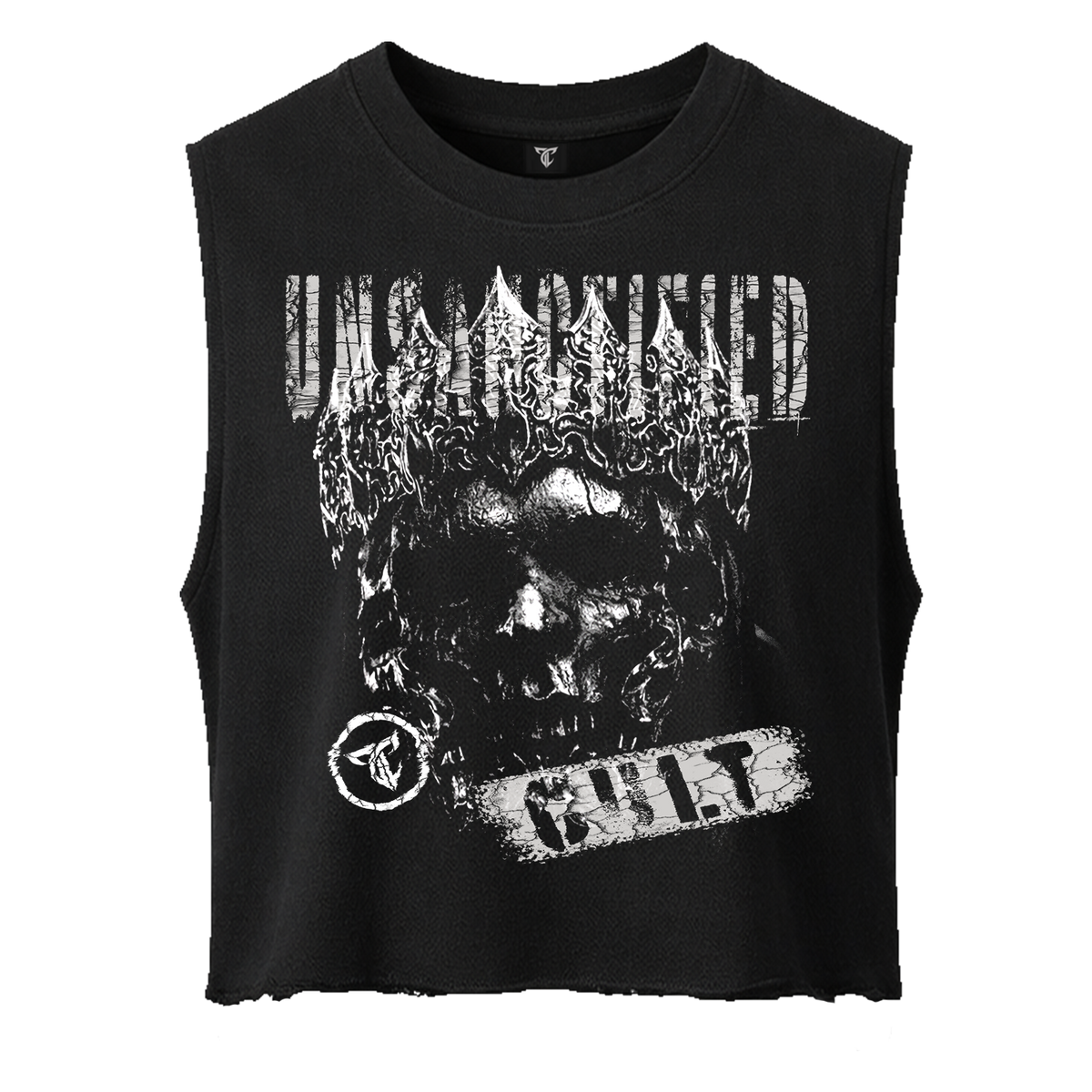 UNSANCTIFIED//Cropped sleeveless T-shirt